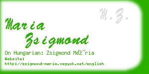 maria zsigmond business card